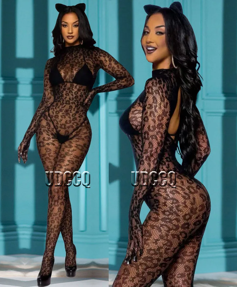 Sexy Lingerie Leopard sexy underwear Bodystocking lenceria Chemises wedding night Bodysuits toy Best Sleepwear apparel+glove