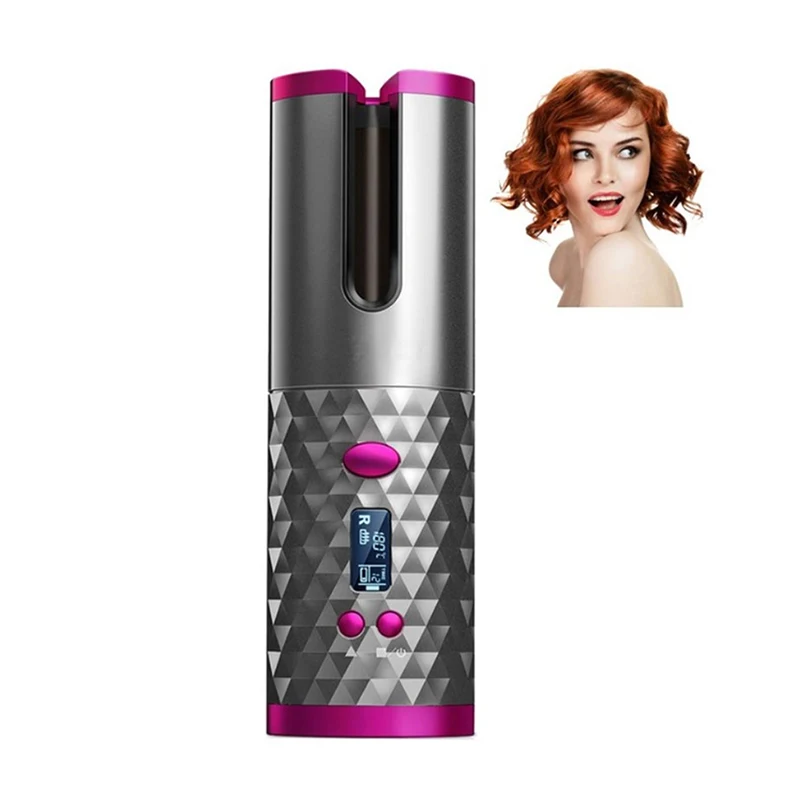 Unbound Cordless Auto Rotating Ceramic Hair Curler Usb Rechargeable