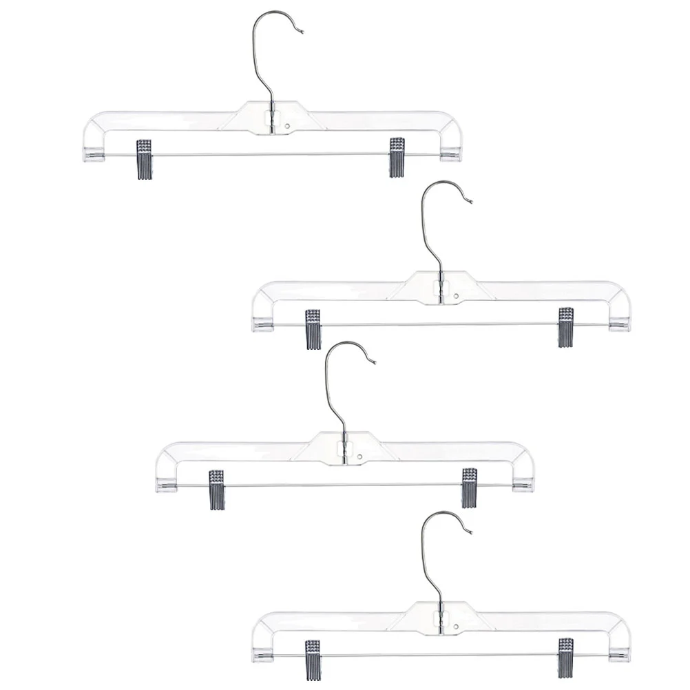 

4 Pcs Telescopic Transparent Hanger Folding Clothes Closet Organizer Socks Heavy Duty Hangers Jeans Clothing