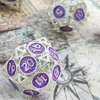 7Pcs/Set DND Hollow Copper Metal Dice D&D Used For Dungeon and Dragon Table Role Playing Game Dice D+D Polyhedral Dice RPG MTG 3
