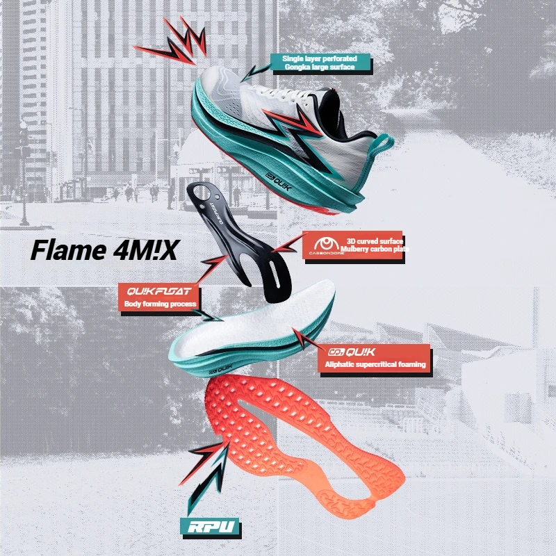 361 Degrees Flame 4.0 MIX Men Running Shoes Carbon Plate