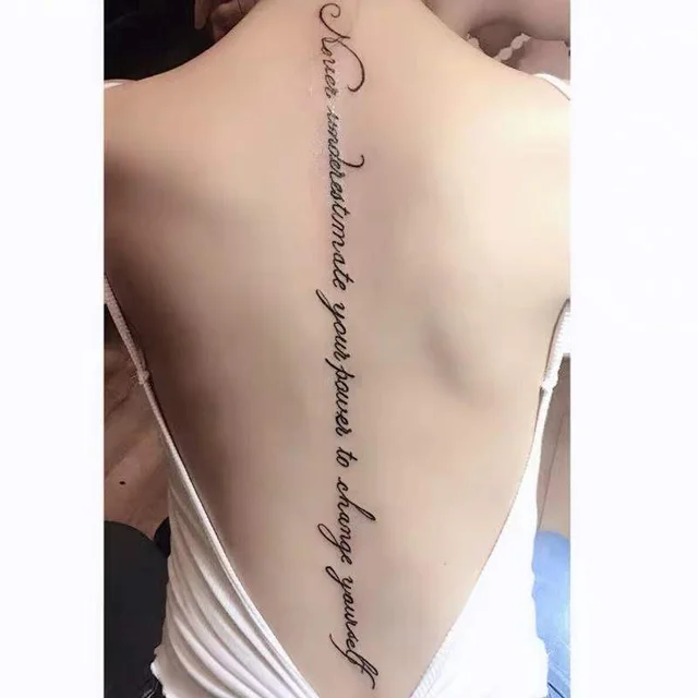 Sexy Alphabet English Long Line Waterproof Fake Tattoo Stickers For Women  Back Water Transfer Temporary Tattos Party Decal - Temporary Tattoos -  AliExpress
