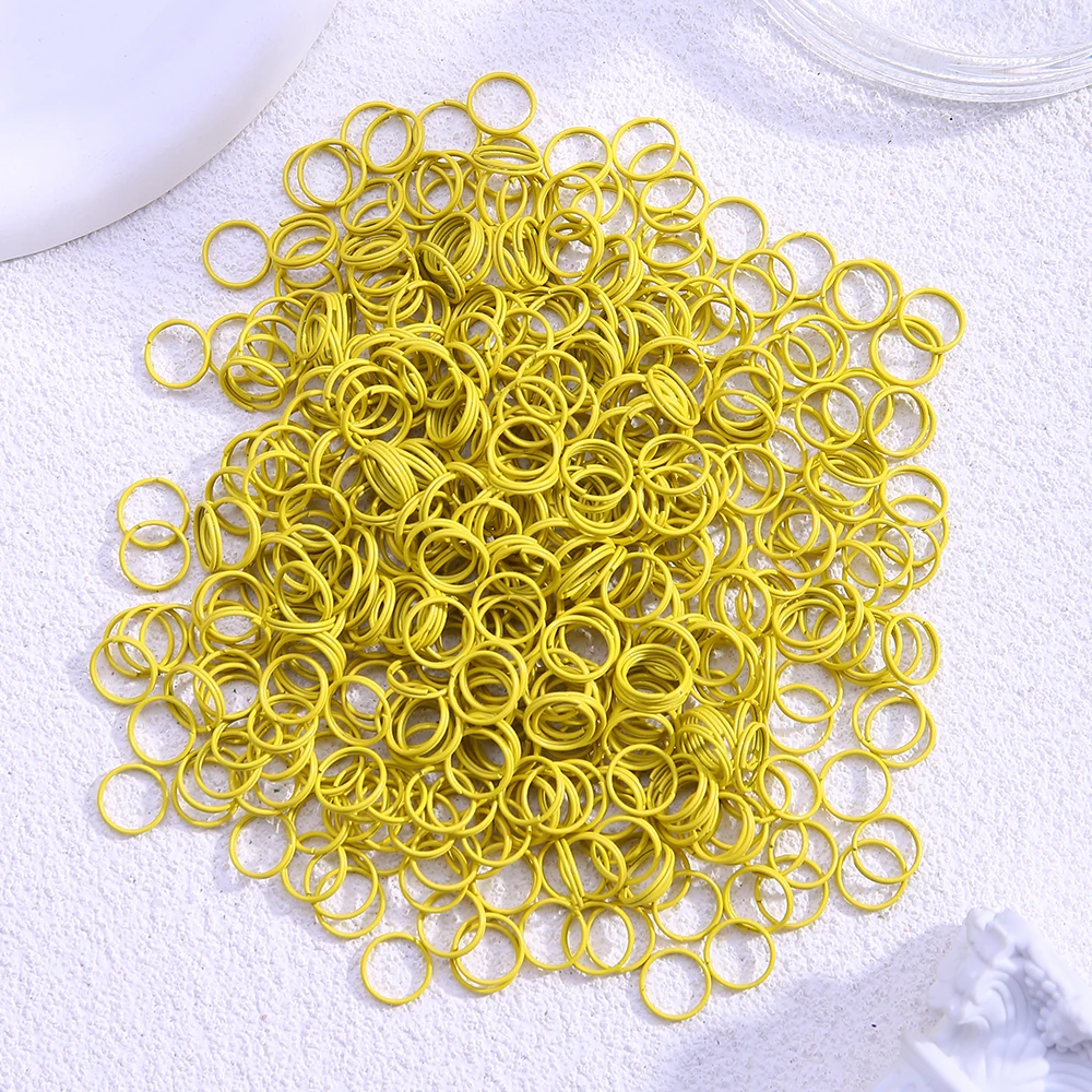 100pcs Colorful Painted Iron Rings for DIY Accessories and Keychains