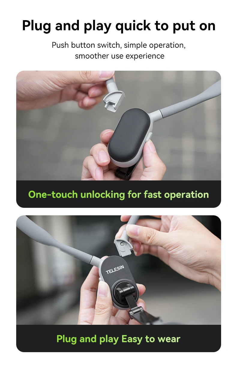 TELESIN Silicone Phone Magnetic Neck Mount Quick Release Hold for Iphone 15 14 1