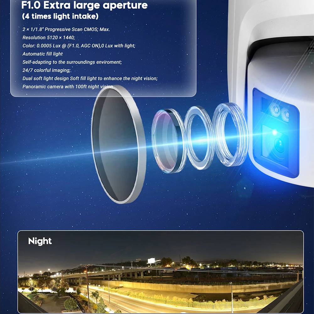 Vikylin Hikvision 8MP 파노라마 컬러Vu 터렛 IP 카메라 DS-2CD2387G2P-LSU SL OEM, 4K 더블 렌즈 컬러 나이트 듀얼 웨이 토크