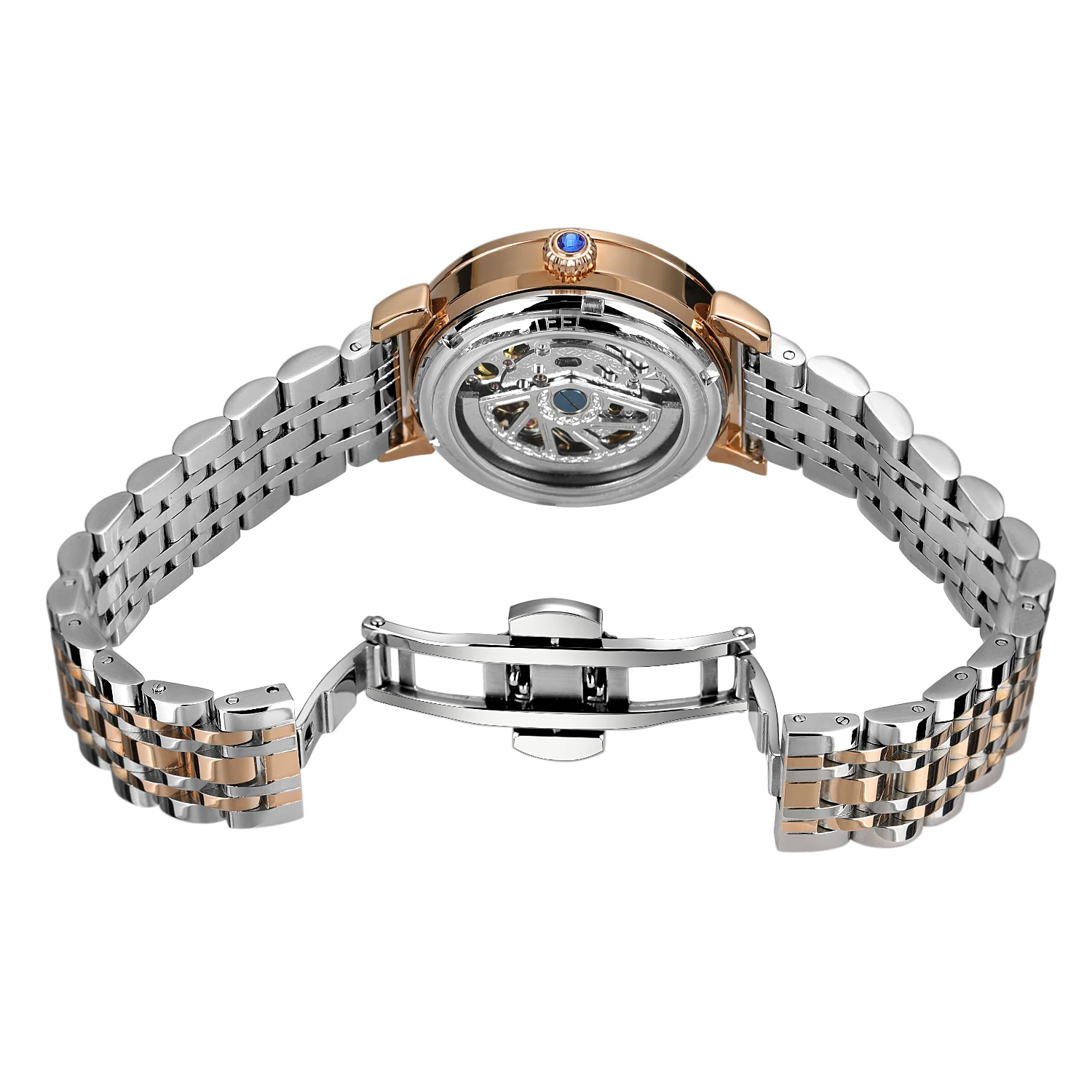 2024Luxury Rose Gold Diamond Woman Watch Mechanical Automatic Movement Ladies Watches Stainless Steel Elegant Women's Wristwatch 5