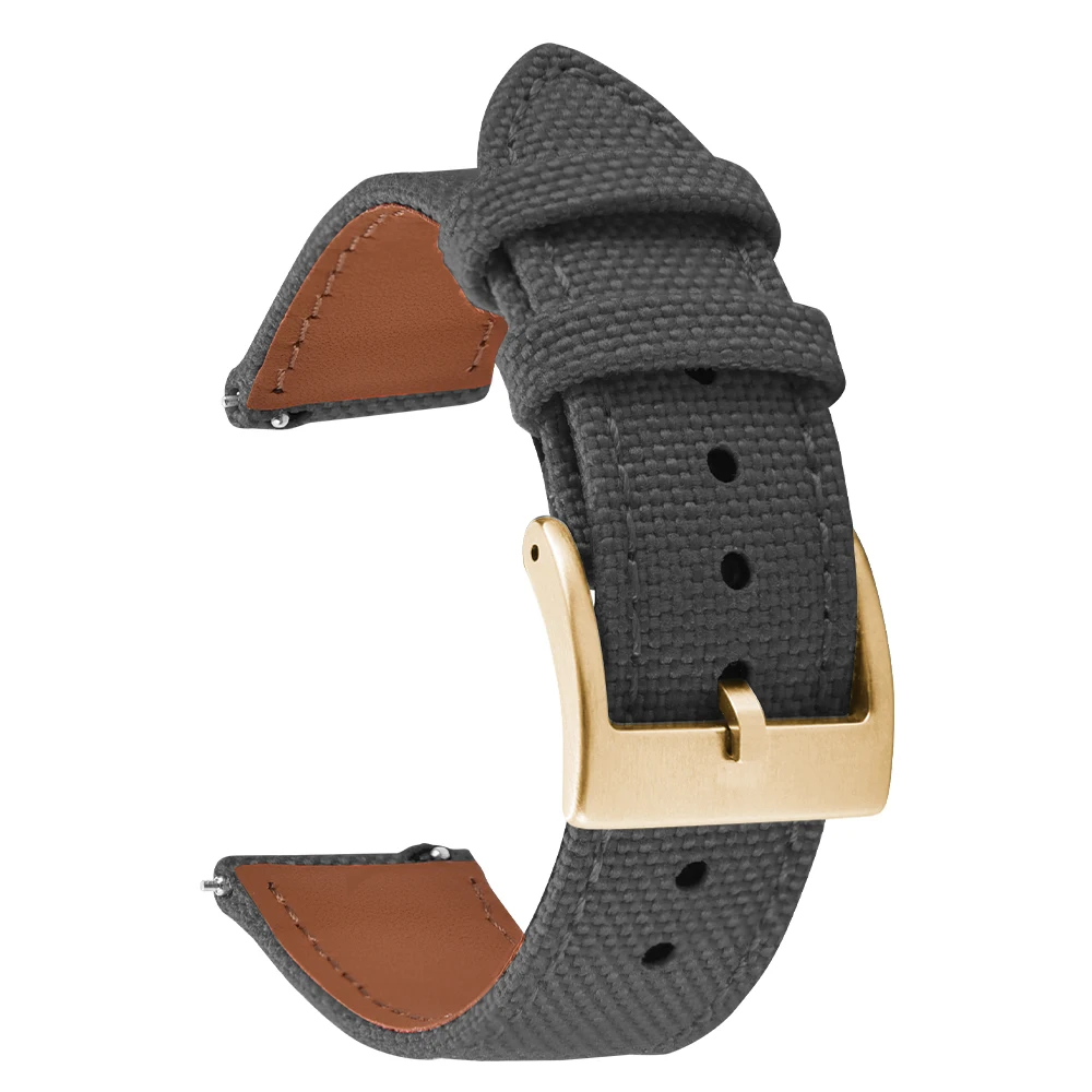Hybrid Leather Nylon Quick Release Waterproof Sport Watch Band - Durable High-Quality Strap