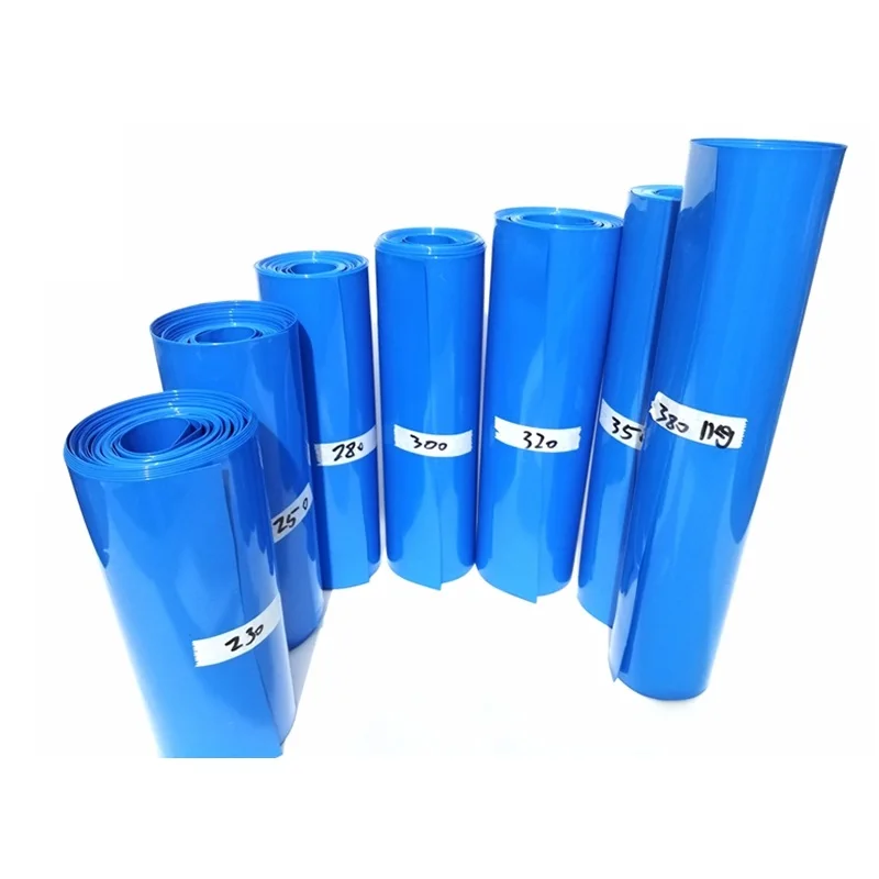 

1KG Battery Shrink Film For LiFePO4 Lithium Battery Pack Blue Color 170-380mm 18650 26500 32650 Cell Heat-Shrink Tubing Sleeve