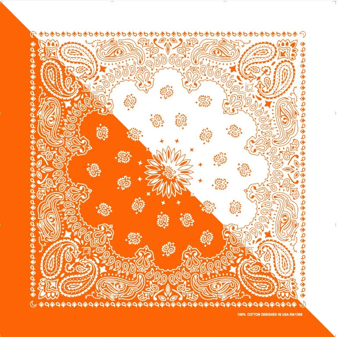 6 colors Paisley Double Color Block Cotton Pocket Square Scarf Headband Tie Dye Bandanas Neck For Women Men Boys Girls