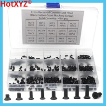

m2 m2.5 m3 Carbon Steel Computer Notebook Laptop Screws Kit Countersunk Flat Head Phillips Mini Screw Set 450pcs