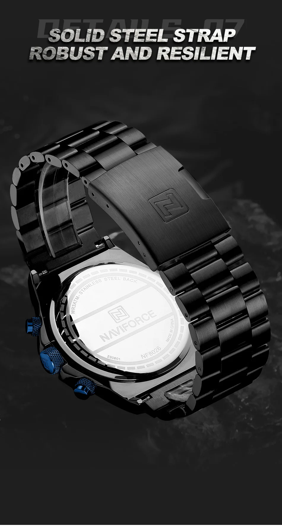 Naviforce 8026 Chronograph Stainless Steel Watch description image 15