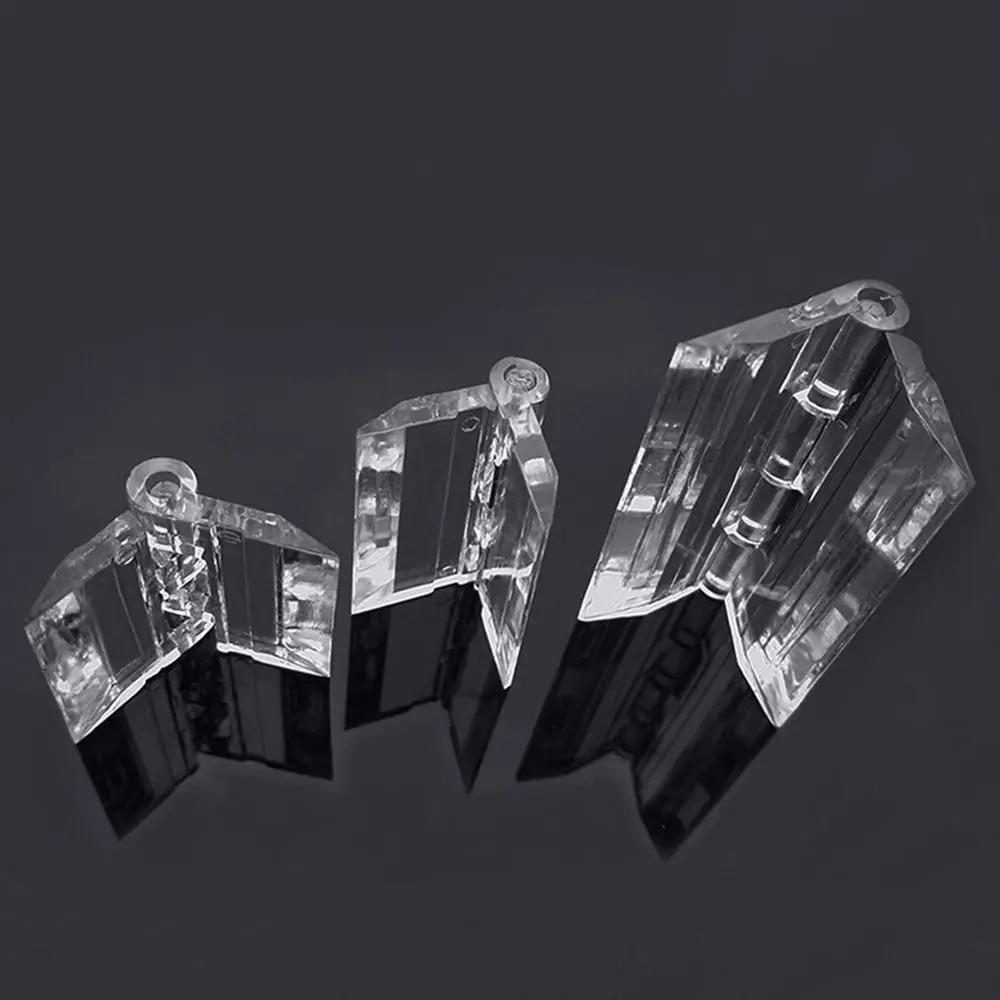 Description Picture 4 of item2Pcs Durable Transparent Plastic Folding Hinge Clear Acrylic Door Hinges Foldable ABS Furniture Hardware Cabinet Door