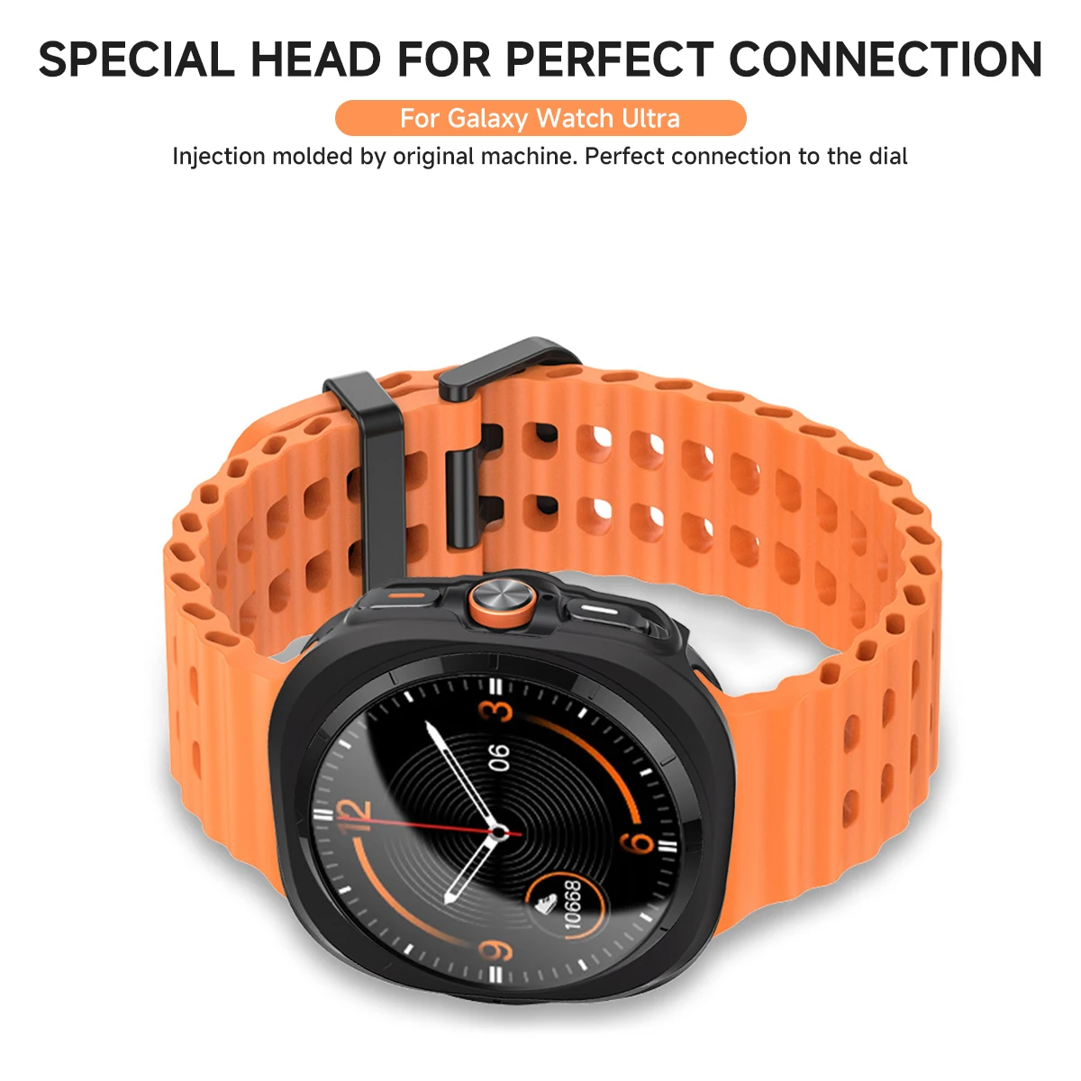 Sport Silicone Band with Protective PC Case for Smartwatch - Ultra 47mm