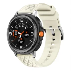 Dual - Material Silicone Leather Smartwatch Bracelet Strap, Universal Fit - Galaxy watch 8 40mm (Be)