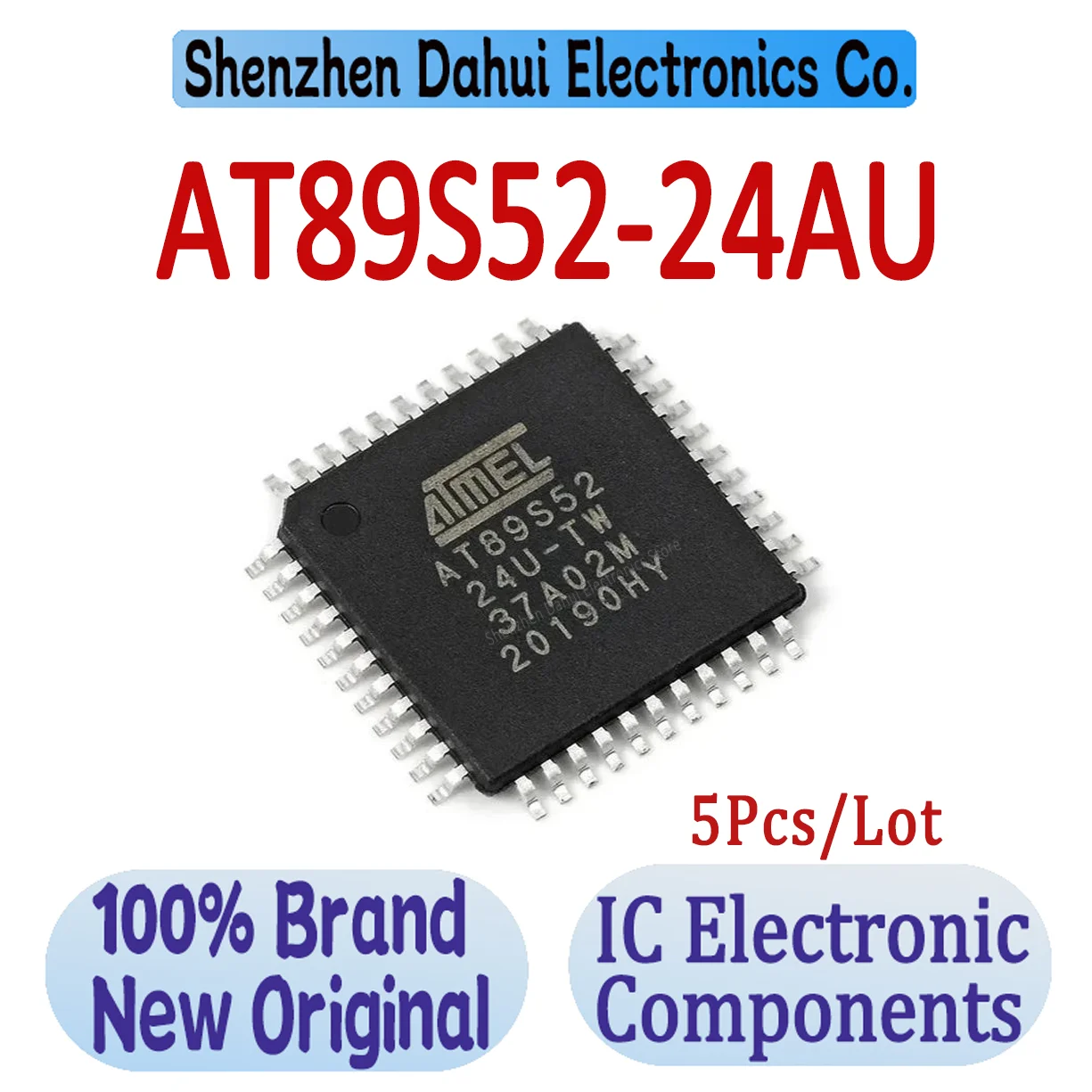 

5Pcs AT89S52-24AU AT89S52-24 AT89S52 AT89S AT89 AT IC MCU Chip TQFP-44 In Stock 100% New Originl