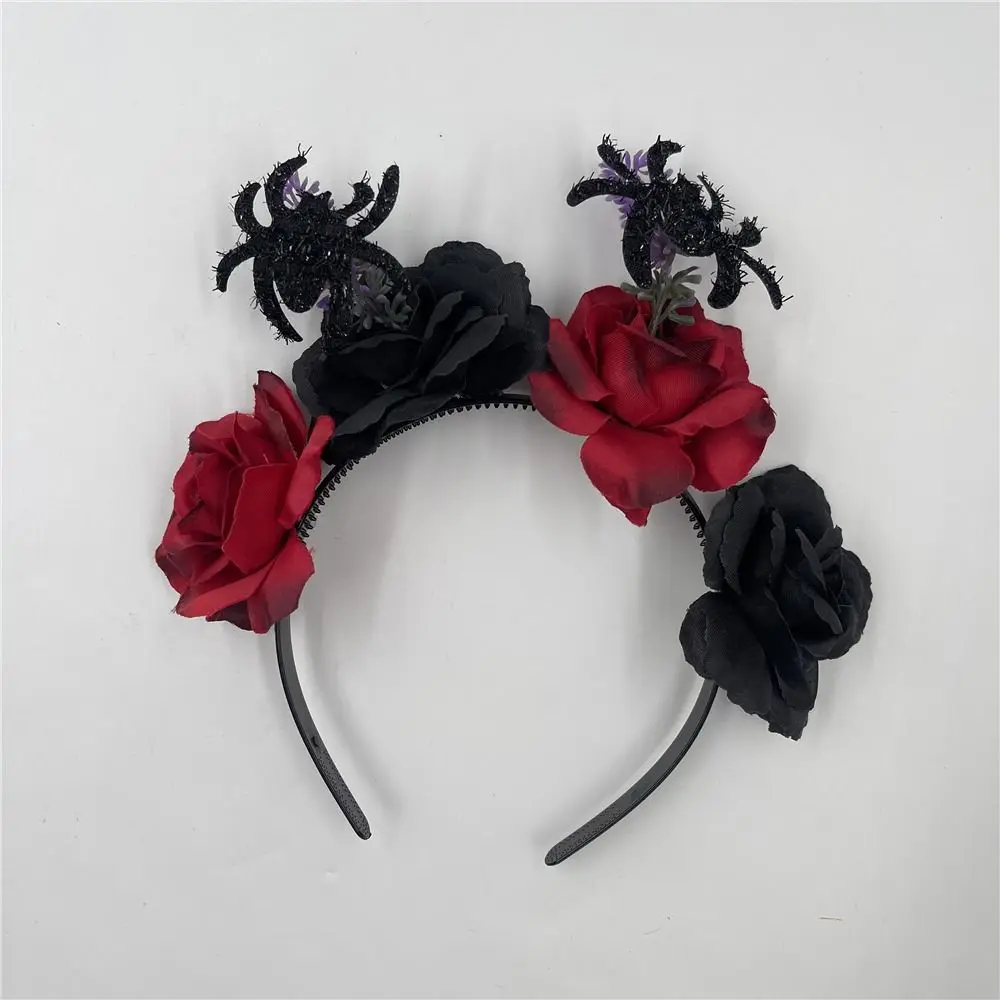 Mode Mexikanische Rose Blume Krone Stirnband Party Kostüm Foto Requisiten Tag der Toten Kopfschmuck Boho Halloween Kopfbedeckung für Frauen – Detail 4