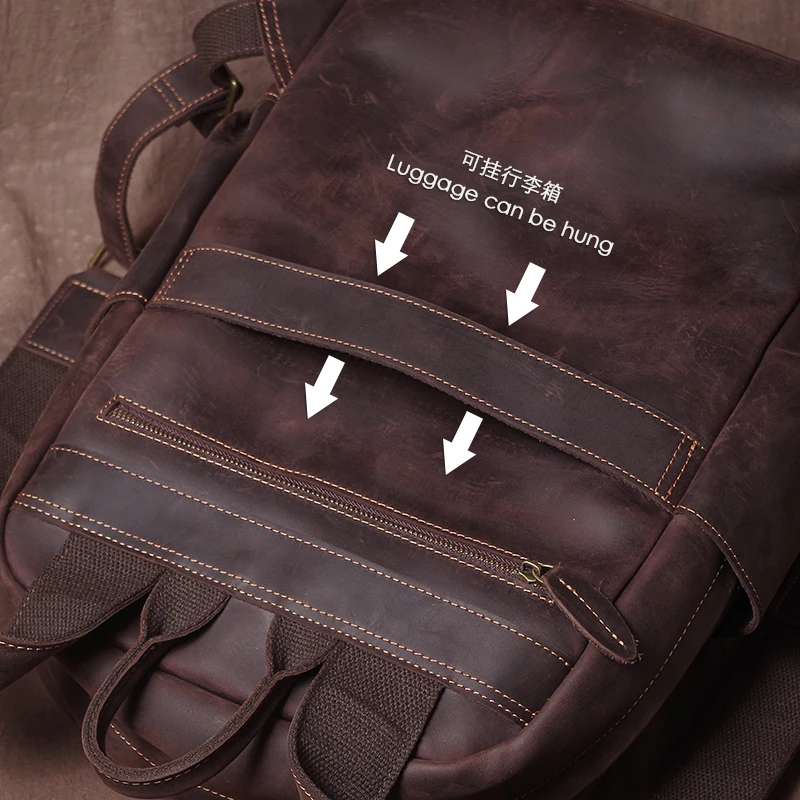 GURO High Quality Genuine Leather Backpack Men's Luxury Weekend Travel Bags Top Cowhide Vintage Schoolbag For 16 Inch Laptoptop