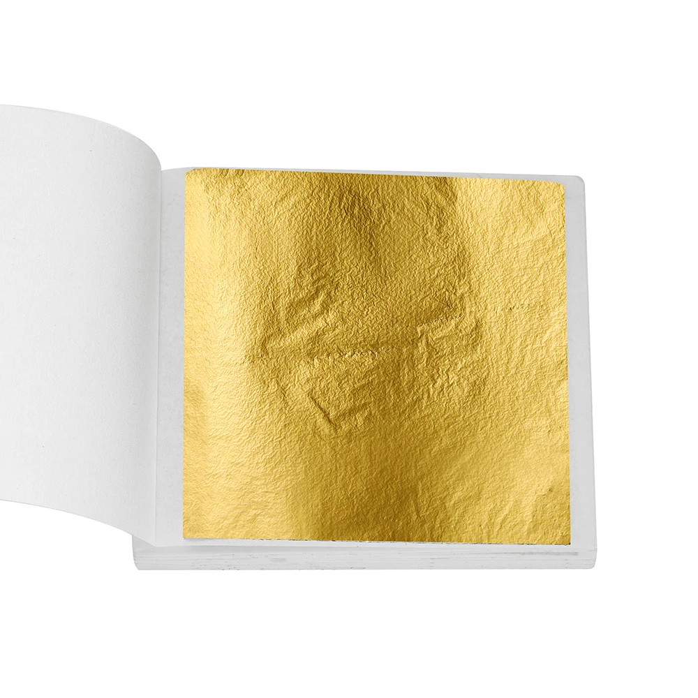 100pcs 8x8cm Imitation Gold & Silver Foil Glitter Sheets for DIY Crafts & Jewelry Making