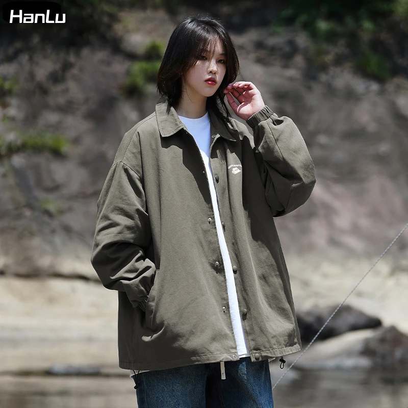 Men's Autumn and Winter New Fashion Brand Retro Wash Jacket Men's Cotton Couple Outdoor Printing Work Jacket
