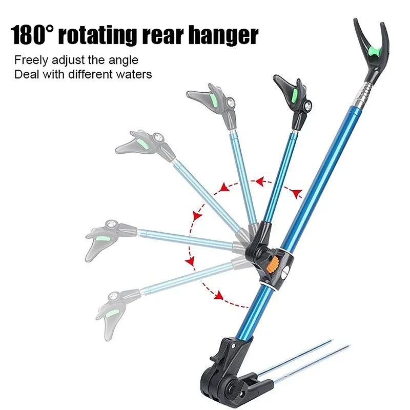 Fishing Rod Bracket Support Rest Holder 1.7M 2.1M 2.4M Stainless Steel Telescoping Fishing Pole Hand Rod Adjustable