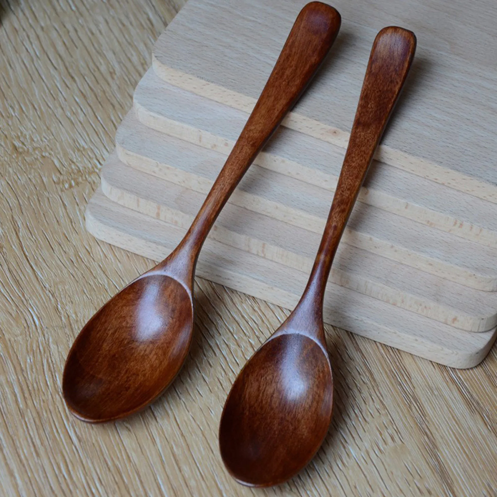 Natural Wood Spoons For Cooking Healthy Korean Japanese Chinese Spoons Durable Kitchen Wood-grained Spoon Tableware wooden spoons wood honey spoons
