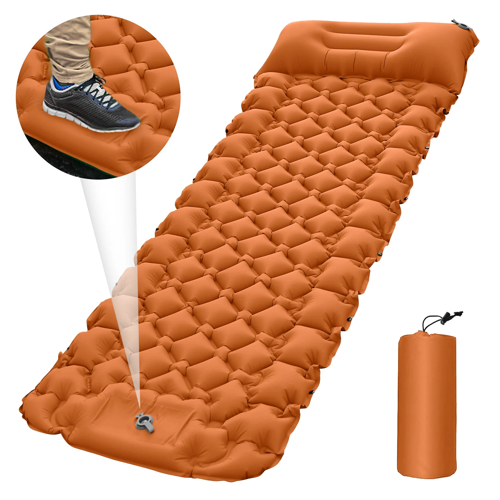 Lightweight Mattress Inflatable Camping Mat With Air Pillow Portable