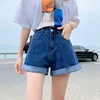 Summer Women's Denim Shorts High Waist Blue Cotton Wide-leg Short Pants Girl's Student Mini Korean Fashion Womens Jean Shorts 4