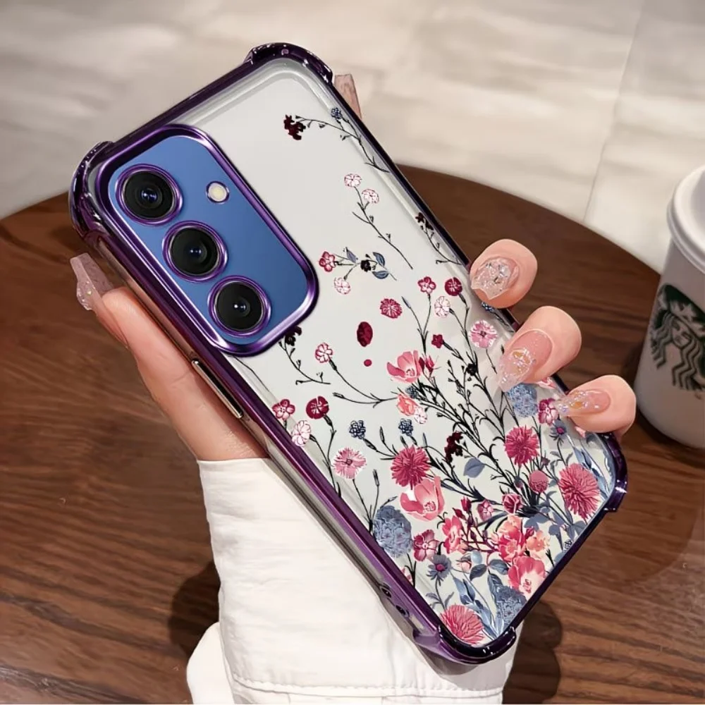 Vibrant Floral Fragments Four-Corner Anti-Fall Phone Case