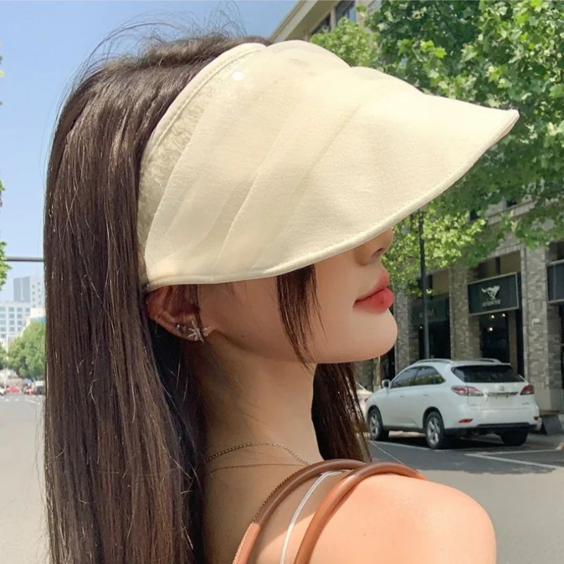 Fisherman Hat Women Summer Outdoor UV large brim sunscreen hat Korean solid color show face small sun hat beach
