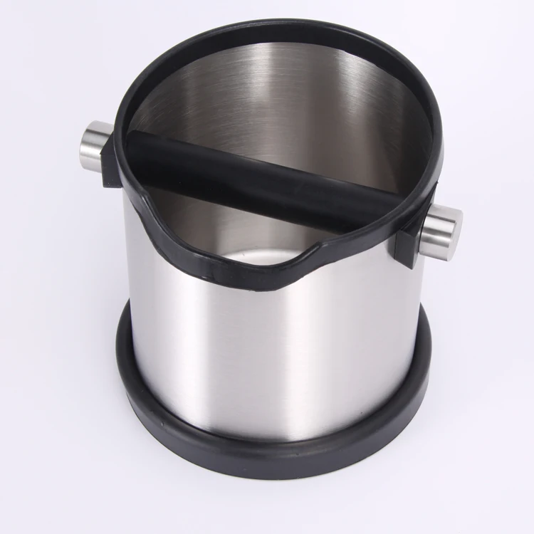

High Quality Silver Stainless Steel High-end Coffee Accessories Coffee Knock Box