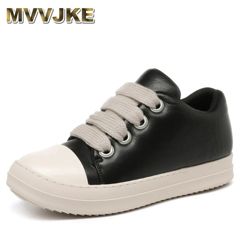 

Vintage Thick Lace Up Shoes Leather Luxury Trainers High Street Autumn Platform Mixed Colors Sneakers for Women