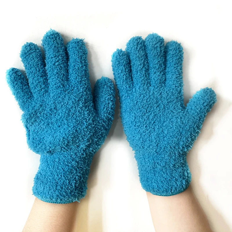 Microfiber Cleaning Glove Car Detailing Dust Removal Wash Gloves Coral Velvet Knitted Super Soft Housework Absorbent Cleaner cleaning gloves