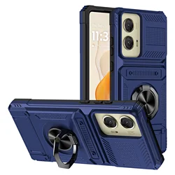 Versatile Wallet Case with Rotating Kickstand and Card Holder for Moto G 5G 2024 (Blue)