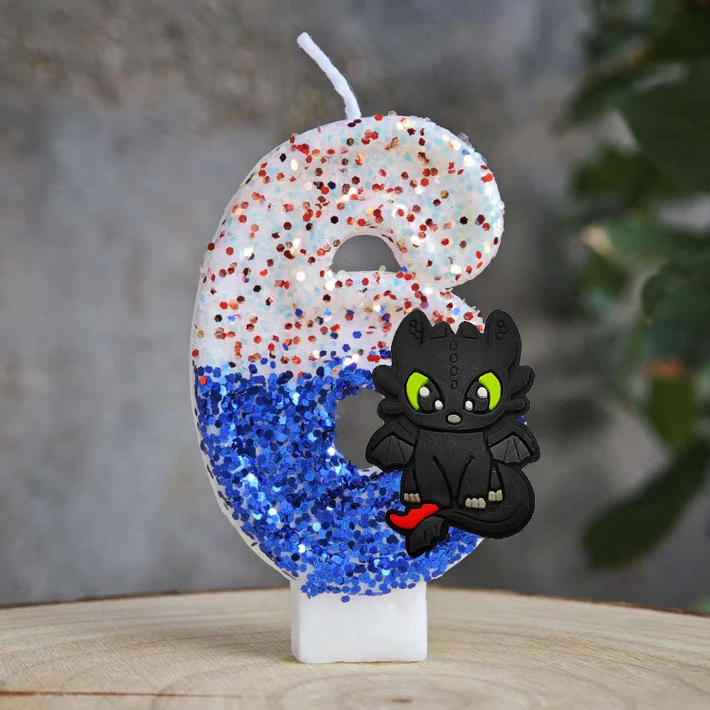 Drachenzähmen leicht gemacht Kerzen-Nummer, Geburtstagstortenkerze, Zahnlos-Geburtstagsparty-Tortendekoration, Babyparty-Deko, Geschenk – Detail 7