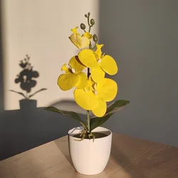 Elegant Artificial Orchid Bonsai in Decorative Vase - Perfect for Home, Office, or Special Occasions (03)