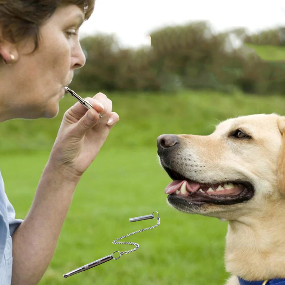 Dog Whistle Stop Barking Silent Ultrasonic Sound Repeller Trainer Stainless Steel dog whistle