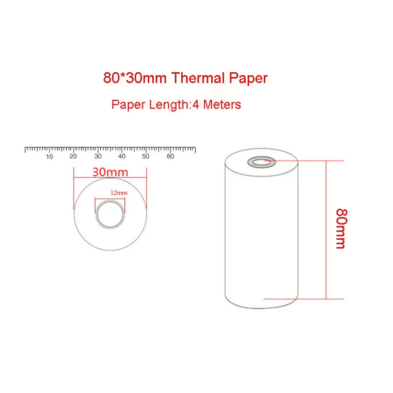 5Pcs 80x30MM Thermal Receipt Paper Roll For Mobile 80MM POS Thermal Printer Dropship 5pcs thermal paper roll set 57x30mm photo picture receipt memo printing compatible with peripage paperang pocket printer in