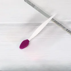 Silicone Double - Sided Exfoliating Facial & Lip Cleansing Brush (Purple)