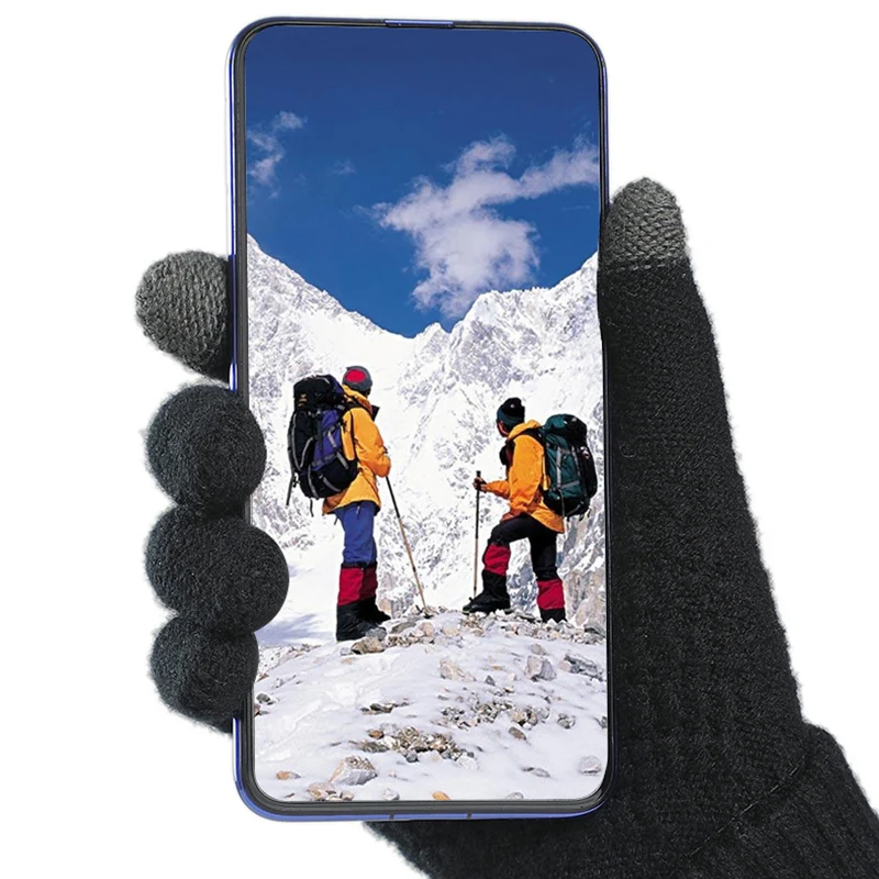 Full Finger Gloves Warm Gloves Adult Men Women Winter Wool Knitted Mobile Phone Touch Screen Gloves