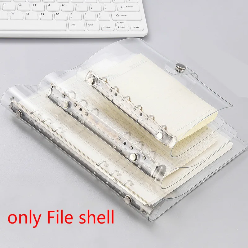 1Pc Color Binder A5 A6 A7 Notebook Transparent PVC Memo Travel Stationery Hand Ledger School Office Supplies