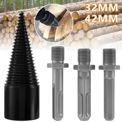 Foret séparateur de bois de chauffage 42/32mm avec 3 pièces tige carrée cône alésoir poinçon conducteur foret étagé outil de travail du bois 1 pièce 