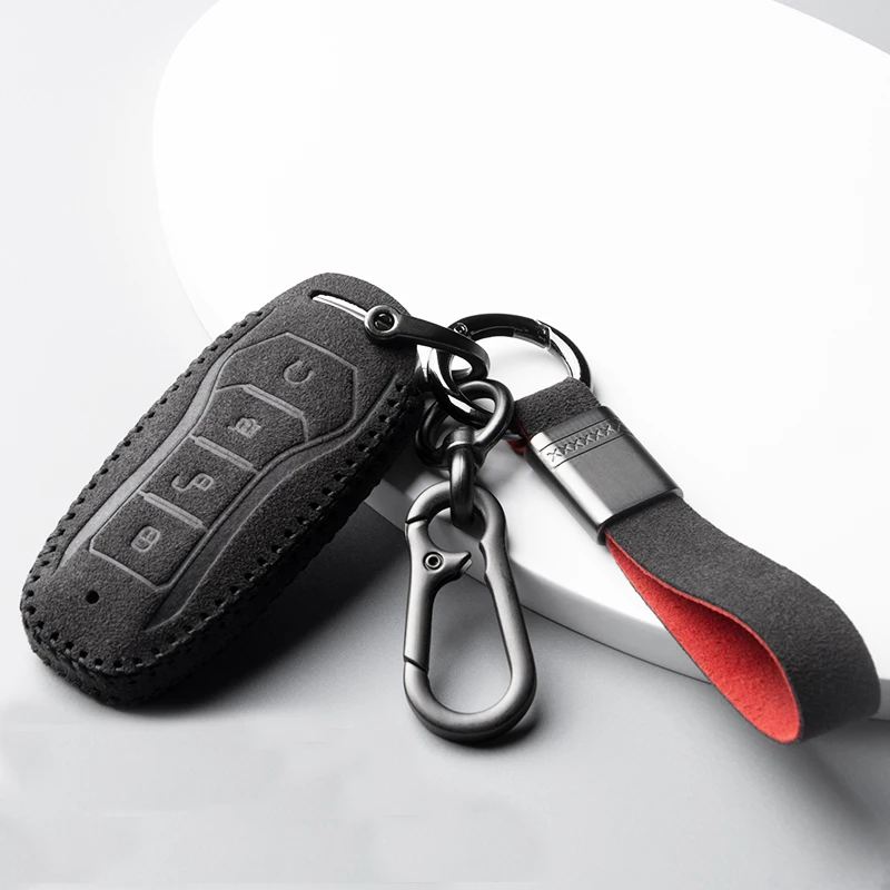 

High Quality Suede Leather Car Key Case Cover For BYD Song Qin Han EV Tang DM 2018 PLUS Song Pro MAX Yuan Car Accessories