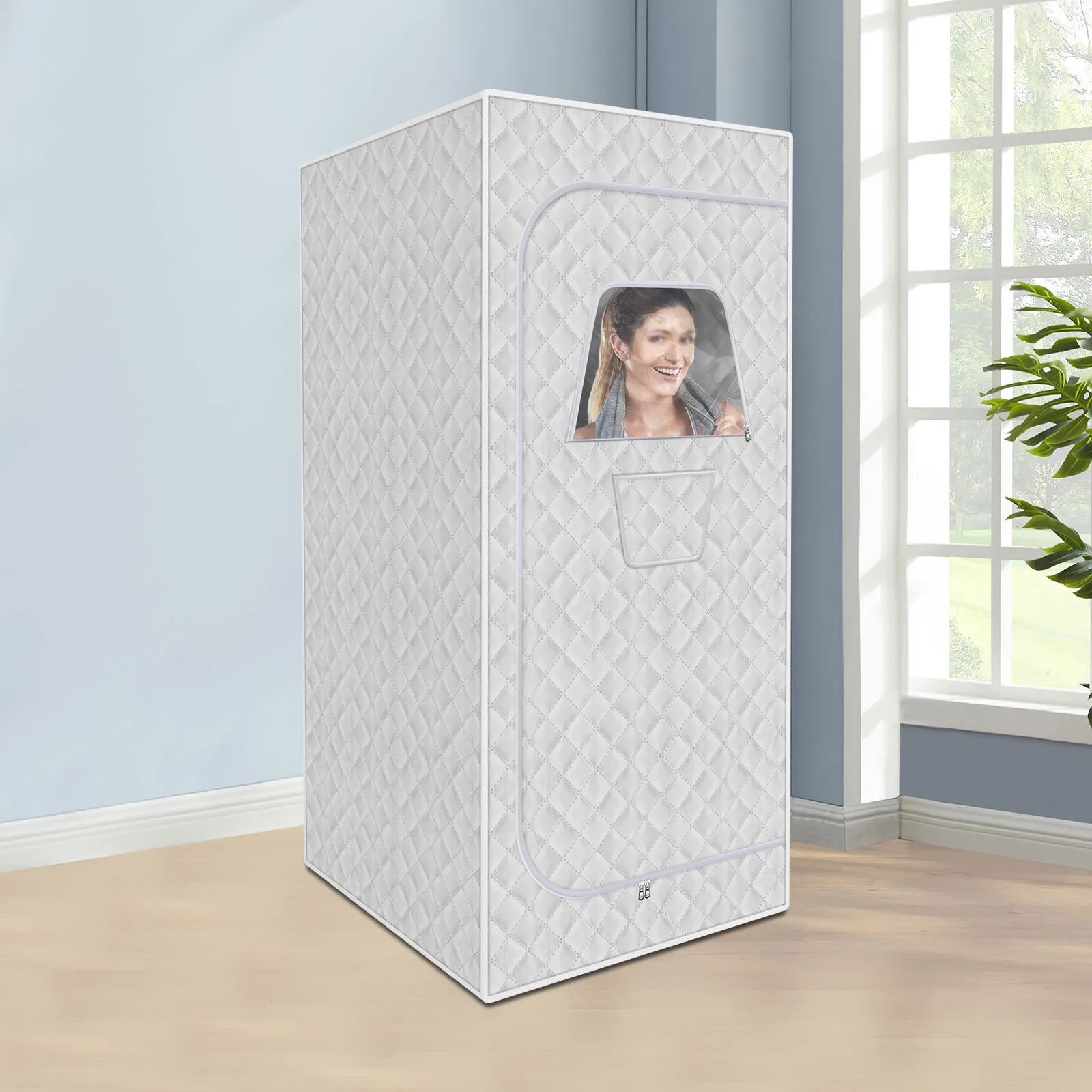 Lightweight Portable Personal Steam Sauna Spa set tent 180*80*80cm+4 heating pads+65cm folding chair 5