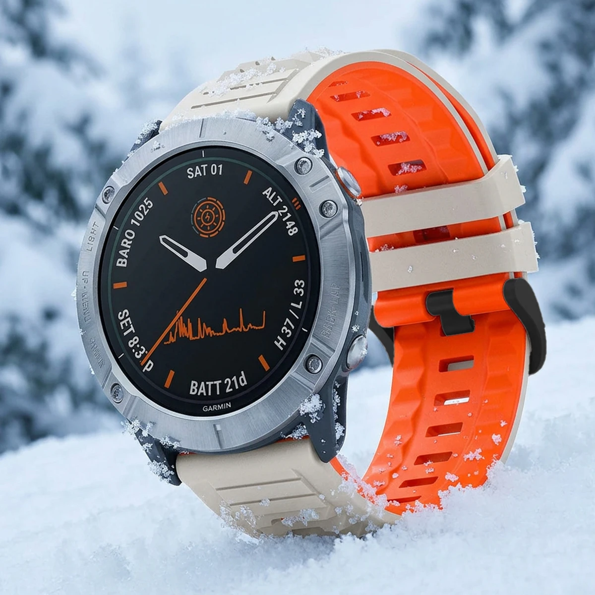Durable 22mm Sport Silicone Watch Strap - Soft and Comfortable Fitness Band
