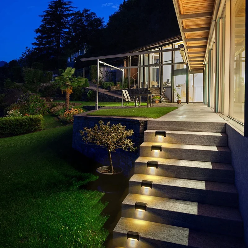 

16 Piece Solar Deck Lights Outdoor Solar Step Lights Waterproof LED Solar Lights For Outdoor Stairs, Step , Fence