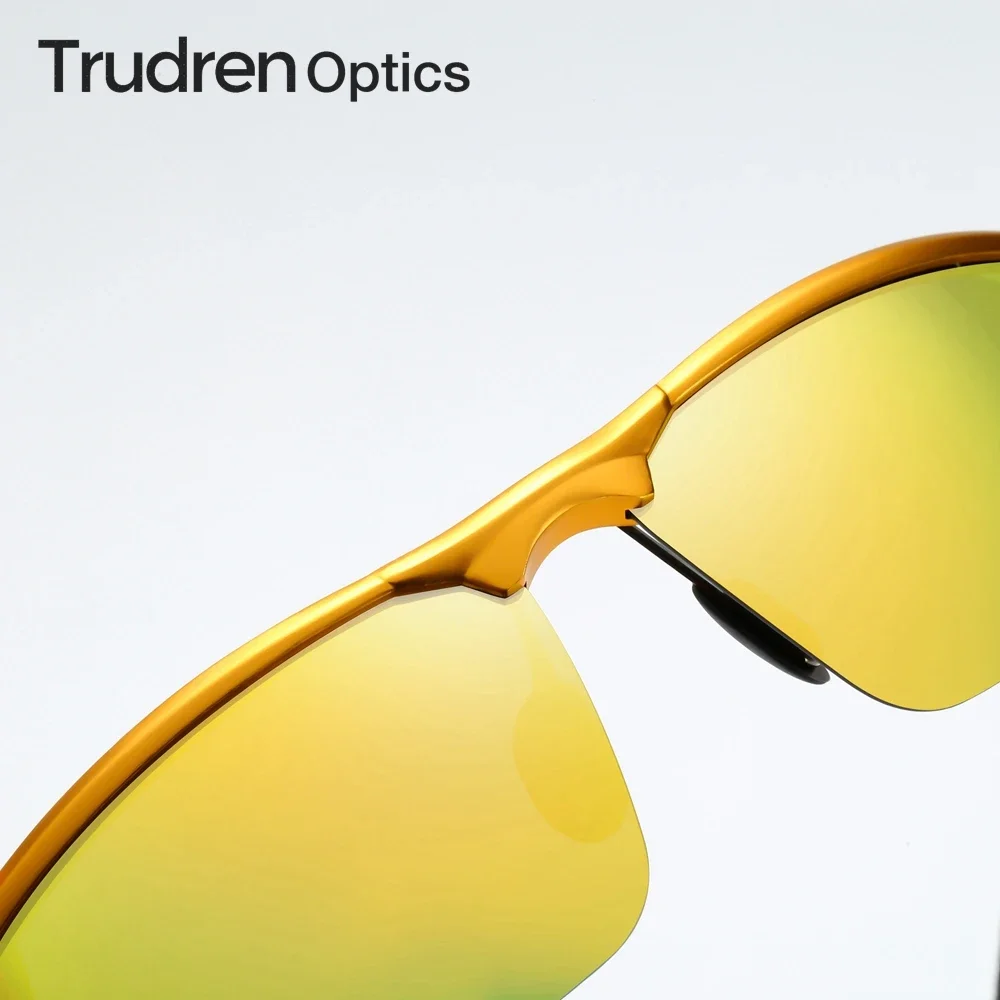 Trudren Aluminum Magnesium Half-Frame Sport Sunglasses Polarized for Fishing Sunglass High Quality