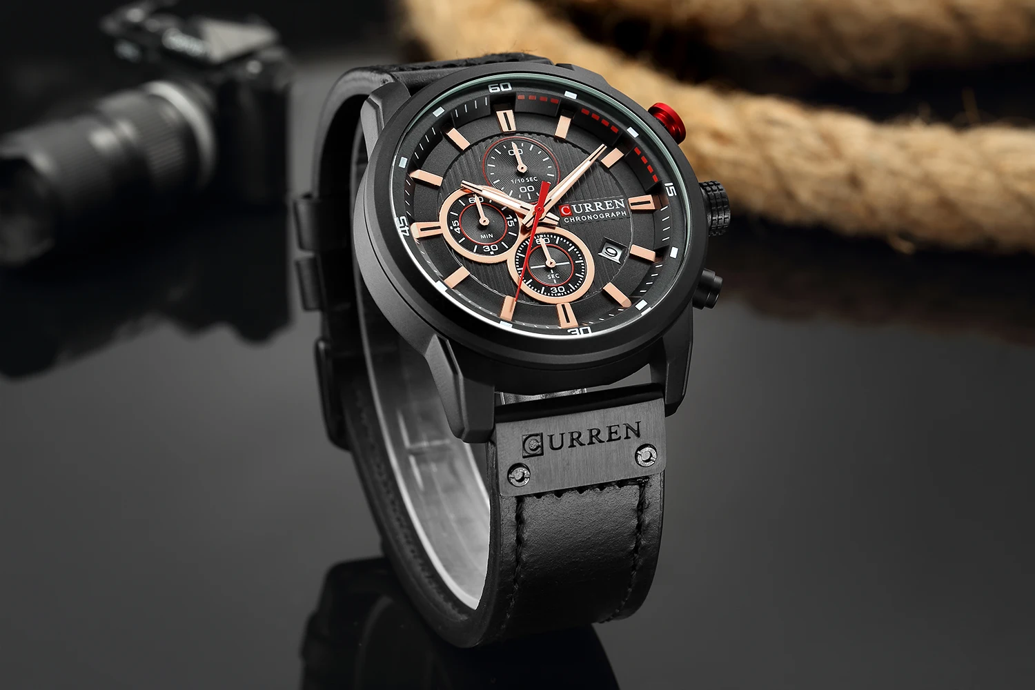 Curren 8291 Men Watch Business Leather Quartz Waterproof Wristwatch 6-Hand Date Casual Fashion Luxury Relogio Masculino 4