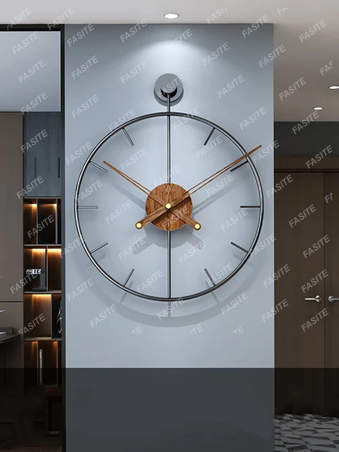 Orologio da parete grande di lusso moderno metallo legno orologi silenziosi meccanismo  orologi da parete decorazioni per la casa decorazione soggiorno idee regalo  - AliExpress