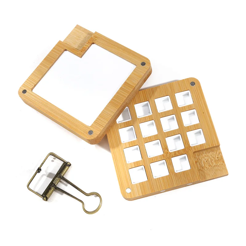 Empty Wooden Watercolor Palette Portable Mini Travel Watercolor Acrylic Paint Box Square Tray Box Art Painting Art Supplies paint tray color palette watercolor palette