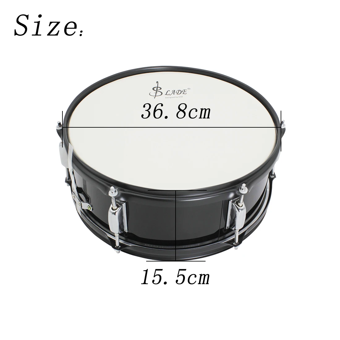 SLADE 14 Inches Snare Drum Percussion Drum Key Shoulder Strap Novice Set Beginners Student Practice Honor Guard Music